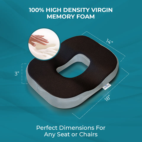 WELLGIVER Orthopedic Memory Foam Donut Pillow Coccyx Seat Cushion