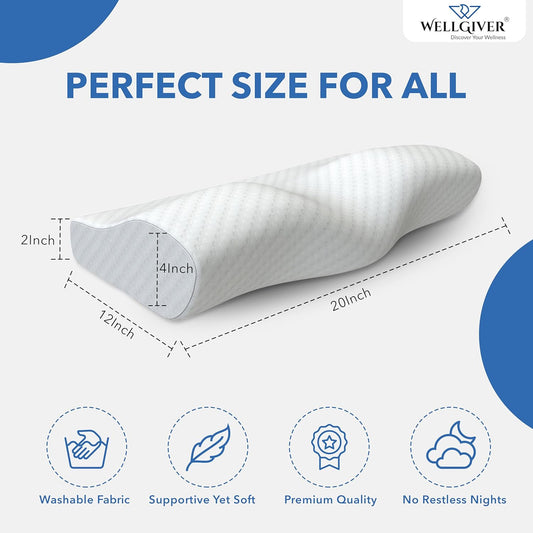 WELLGIVER ComfortCloud Orthopedic Cervical Pillow for Neck and Shoulder Pain