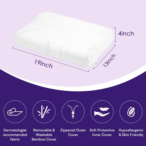 WELLGIVER Cervical Orthopedic Cooling Gel Contour Memory Foam Pillow for Sleeping