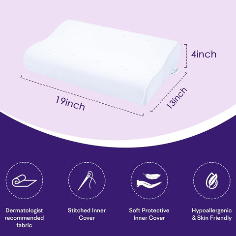 WELLGIVER Cervical Orthopedic Cooling Gel Contour Memory Foam Pillow for Sleeping