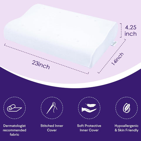 WELLGIVER Cervical Orthopedic Cooling Gel Contour Memory Foam Pillow for Sleeping