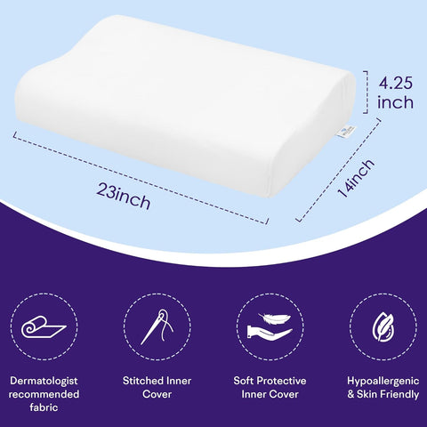 WELLGIVER Cervical Orthopedic Contour Memory Foam Pillow for Sleeping