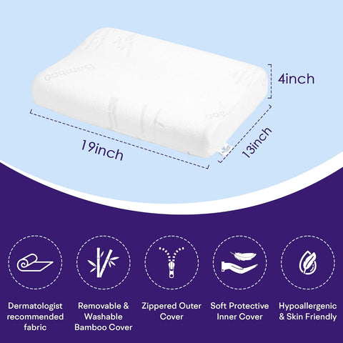 WELLGIVER Cervical Orthopedic Contour Memory Foam Pillow for Sleeping