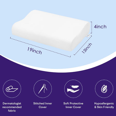 WELLGIVER Cervical Orthopedic Contour Memory Foam Pillow for Sleeping