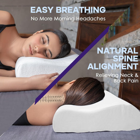 WELLGIVER Cervical Orthopedic Contour Memory Foam Pillow for Sleeping