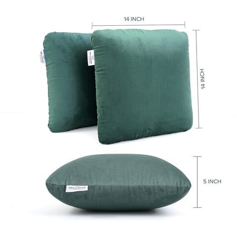 WELLGIVER Memory Foam Square Cushion (Pack of 2)