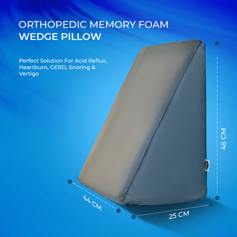 Wellgiver Memory Foam Wedge Pillow for Neck & Back Pain Relief