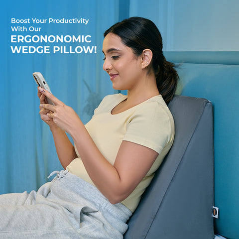 Wellgiver Memory Foam Wedge Pillow for Neck & Back Pain Relief