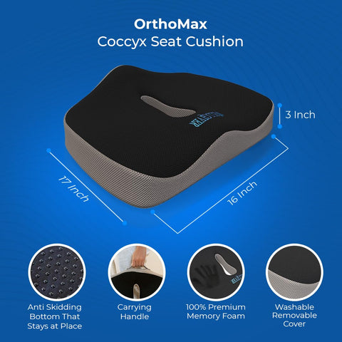 WELLGIVER Orthopedic Coccyx Chair Cushion for Tailbone - Premium Quality